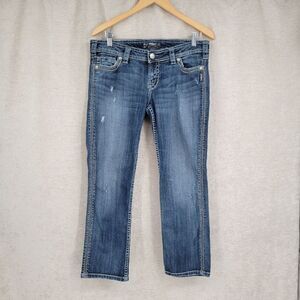 Silver Jeans Twisted Capri Stretch Denim Women's Size 30 Waist